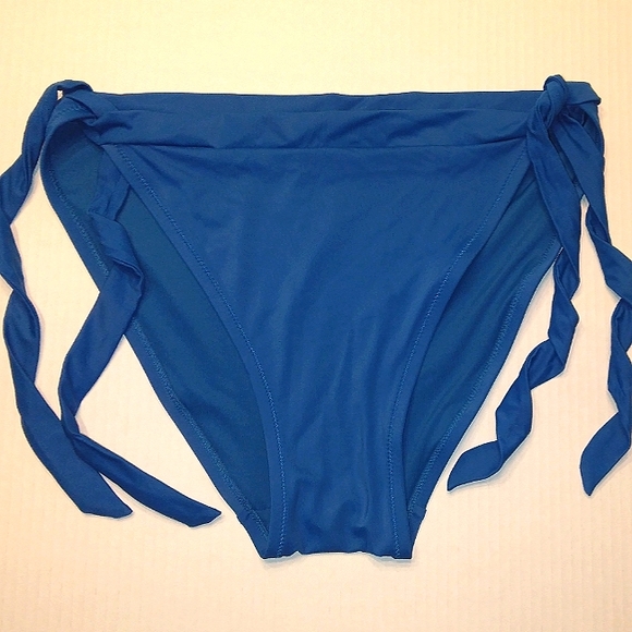 New Plus Size Women's UPF 50 Sapphire Blue Side Tie Bikini Bottoms XL 16W-18W - Picture 3 of 15